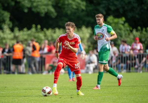 Fußball, Herren, Testspiel, Saison 2026 2027, SV Grün-Weiß Lübben - 1. FC Union Berlin, Linus Güther (1. FC Union), 05.07. 2026, *** Soccer, Men s, Friendly Match, 2026–2027 Season, SV Grün Weiß Lübben vs. 1. FC Union Berlin, Linus Güther (1. FC Union), July 5, 2026, Copyright: xMatthiasxKochx