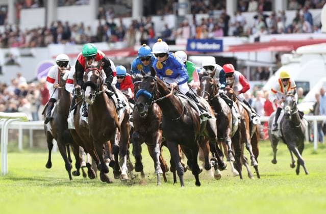 05.07.2026, GER,Reitsport, Rennen 8 IDEE 157. Deutsches Derby , Derby Meeting Hamburg - Galopprennen, Hamburger Renn-Club e.V., Galopprennbahn Hamburg Horn, Hamburg Rennen 8 IDEE 157. Deutsches Derby vl. Hengst Dardanos ( 15) geritten von Wladimir Panov, Hengst Salitos (IRE) ( 03) geritten von Bauyrzhan Murzabayev, Hengst Chiefland (IRE) ( 11) geritten von Cieren Fallon *** July 5, 2026, GER, Equestrian Sports, Race 8 IDEE 157 German Derby, Derby Meeting Hamburg Horse Racing, Hamburger Renn Club e.V., Hamburg Horn Racetrack, Hamburg Race 8 IDEE 157 German Derby: Stallion Dardanos 15 ridden by Wladimir Panov, Stallion Salitos IRE 03 ridden by Bauyrzhan Murzabayev, Stallion Chiefland IRE 11 ridden by Cieren Fallon nordphotoxGmbHx xTauchnitz nph00059