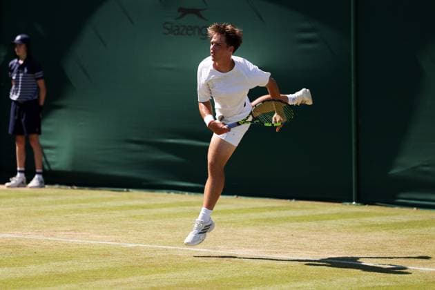 Liam Channon during the Junior Round of 64 Wimbledon Tennis Championships, Day 7, The All England Lawn Tennis and Croquet Club, London, UK - 05 Jul 2026London The All England Lawn Tennis and United Kingdom  Copyright: xEllaxLing Shutterstockx 16976808t