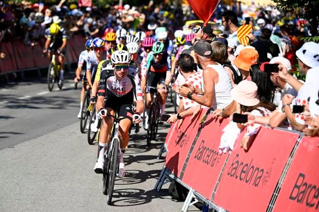 Tour de France 2026 Stage 2 BARCELONA, SPAIN - JULY 05 : Mcnulty Brandon (USA) of UAE Team Emirates XRG leading the escape pack during stage 2 of the 113rd edition of Tour de France an UCI World Tour 2.UWT cycling road race stage for Men Elite of 182 km with start in Tarragona and finish in Barcelona on July 5, 2026 in Barcelona, Spain, 05 07 2026 ( Motordriver Kurt Vandenborre - Barcelona Spain  Copyright: xTomasxSiskx