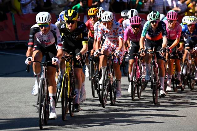 Tour de France 2026 Stage 2 BARCELONA, SPAIN - JULY 05 : Pogacar Tadej (SLO) of UAE Team Emirates XRG in the escape pack during stage 2 of the 113rd edition of Tour de France an UCI World Tour 2.UWT cycling road race stage for Men Elite of 182 km with start in Tarragona and finish in Barcelona on July 5, 2026 in Barcelona, Spain, 05 07 2026 ( Motordriver Kurt Vandenborre - Barcelona Spain  Copyright: xTomasxSiskx