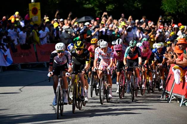 Tour de France 2026 Stage 2 BARCELONA, SPAIN - JULY 05 : Pogacar Tadej (SLO) of UAE Team Emirates XRG in the escape pack during stage 2 of the 113rd edition of Tour de France an UCI World Tour 2.UWT cycling road race stage for Men Elite of 182 km with start in Tarragona and finish in Barcelona on July 5, 2026 in Barcelona, Spain, 05 07 2026 ( Motordriver Kurt Vandenborre - Barcelona Spain  Copyright: xTomasxSiskx