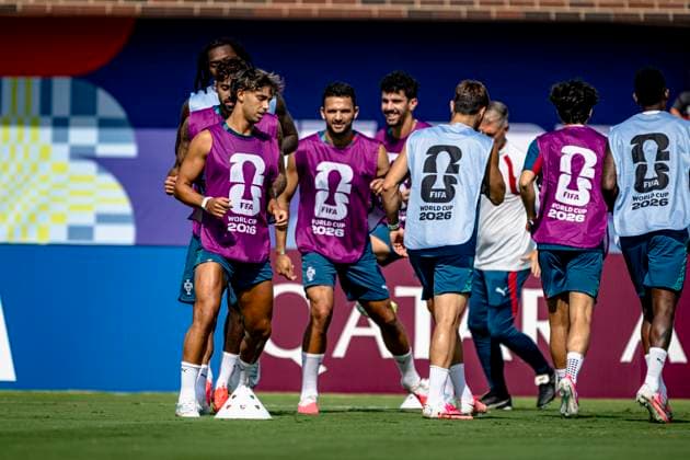 DALLAS - Joao Felix of Portugal and Goncalo Ramos of Portugal during the 2026 World Cup, Portugal training at Washburne Soccer and Track Stadium on July 5, 2026 in Dallas, United States. (Photo by Stefan Koops EYE4IMAGES DeFodi Images) - *** DALLAS: Joao Felix of Portugal and Goncalo Ramos of Portugal during the 2026 World Cup, as Portugal trains at Washburne Soccer and Track Stadium on July 5, 2026, in Dallas, United States. Photo by Stefan Koops, EYE4IMAGES, DeFodi Images