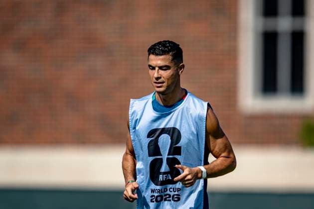DALLAS - Cristiano Ronaldo of Portugal during the 2026 World Cup, Portugal training at Washburne Soccer and Track Stadium on July 5, 2026 in Dallas, United States. (Photo by Stefan Koops EYE4IMAGES DeFodi Images) - *** DALLAS: Cristiano Ronaldo of Portugal during the 2026 World Cup; Portugal training at Washburne Soccer and Track Stadium on July 5, 2026, in Dallas, United States. Photo by Stefan Koops, EYE4IMAGES, DeFodi Images