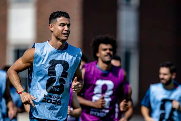 DALLAS - Cristiano Ronaldo of Portugal during the 2026 World Cup, Portugal training at Washburne Soccer and Track Stadium on July 5, 2026 in Dallas, United States. (Photo by Stefan Koops EYE4IMAGES DeFodi Images) - *** DALLAS: Cristiano Ronaldo of Portugal during the 2026 World Cup; Portugal training at Washburne Soccer and Track Stadium on July 5, 2026, in Dallas, United States. Photo by Stefan Koops, EYE4IMAGES, DeFodi Images