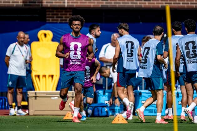 DALLAS - Renato Veiga of Portugal during the 2026 World Cup, Portugal training at Washburne Soccer and Track Stadium on July 5, 2026 in Dallas, United States. (Photo by Stefan Koops EYE4IMAGES DeFodi Images) - *** DALLAS Renato Veiga of Portugal during the 2026 World Cup; Portugal training at Washburne Soccer and Track Stadium on July 5, 2026, in Dallas, United States. Photo by Stefan Koops, EYE4IMAGES, DeFodi Images
