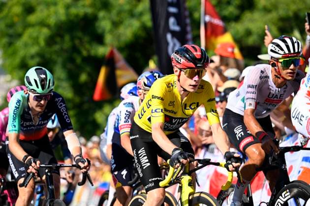 Tour de France 2026 Stage 2 BARCELONA, SPAIN - JULY 05 : Vingegaard Jonas (DEN) of Team Visma Lease a Bike, Del Toro Isaac (MEX) of UAE Team Emirates XRG in action during stage 2 of the 113rd edition of Tour de France an UCI World Tour 2.UWT cycling road race stage for Men Elite of 182 km with start in Tarragona and finish in Barcelona on July 5, 2026 in Barcelona, Spain, 05 07 2026 ( Motordriver Kurt Vandenborre - Barcelona Spain  Copyright: xTomasxSiskx
