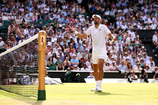 Novak Djokovic during his fourth round match Wimbledon Tennis Championships, Day 7, The All England Lawn Tennis and Croquet Club, London, UK - 05 Jul 2026London The All England Lawn Tennis and United Kingdom  Copyright: xKieranxMcManus Shutterstockx 16976813et