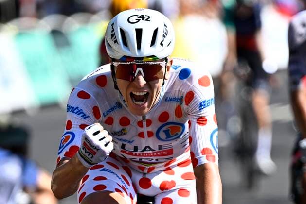 Sport Bilder des Tages Tour de France 2026 Stage 2 BARCELONA, SPAIN - JULY 05 : Pogacar Tadej (SLO) of UAE Team Emirates XRG celebrating after the race during stage 2 of the 113rd edition of Tour de France an UCI World Tour 2.UWT cycling road race stage for Men Elite of 182 km with start in Tarragona and finish in Barcelona on July 5, 2026 in Barcelona, Spain, 05 07 2026 Barcelona Spain  Copyright: xJasperxJacobsx