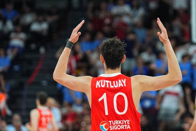 Turkiye v Australia - FIBA U17, U 17 Basketball World Cup ISTANBUL, TURKIYE - JULY 5: Omer Kutluay (10) of Turkiye celebrates after scoring during the FIBA Under-17 Basketball World Cup third-place game between Turkiye and Australia at the Basketball Development Center in Istanbul, Turkiye, on July 5, 2026. Esra Bilgin Anadolu Istanbul Turkey. Editorial use only. Please get in touch for any other usage.  Copyright: x2026xAnadoluxEsraxBilginx