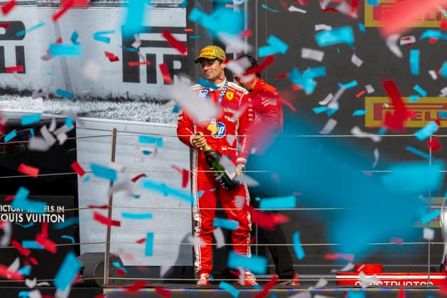 RECORD DATE NOT STATED 5th July 2026; Silverstone Circuit, Northamptonshire, England; FIA Formula 1 2026 British F1 Grand Prix; Race Day; Race winner Scuderia Ferrari HP driver Charles Leclerc TimxWilliams