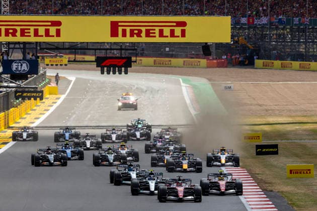 RECORD DATE NOT STATED 5th July 2026; Silverstone Circuit, Northamptonshire, England; FIA Formula 1 2026 British F1 Grand Prix; Race Day; Dust flies at the start of the race TimxWilliams
