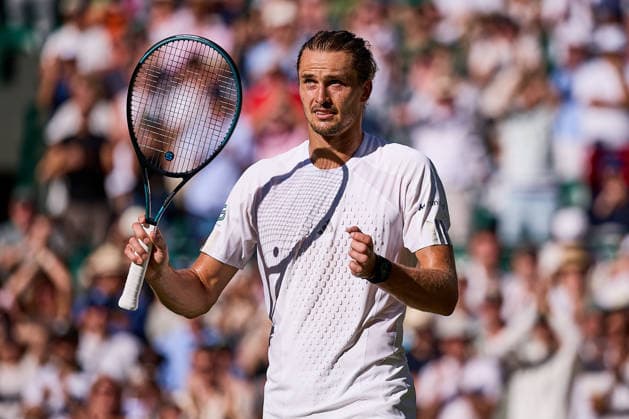 July 5, 2026, London, London, Great Britain: Alexander Zverev of Germany reacts very emotional after the Match point during The Championships Wimbledon , 4.7.2026 in London (All England Lawn Tennis and Croquet Club), Great Britain Tennis 2026: Wimbledon: ZVEREV 6:2 7:6 6:4 GIRON  - ZUMAs343 20260705_zsp_s343_013 Copyright: xMathiasxSchulzx