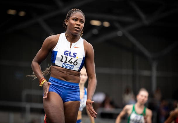 Deutsche Meisterschaften U23 U18; Bochum-Wattenscheid, 05.07.2026 Judith Bilepo Mokobe (USC Mainz) wird Deutsche Meisterin der Juniorinnen U23 im 200m-Sprint, das Foto zeigt sie im Vorlauf; Deutsche Meisterschaften U23 U18 am 05.07.2026 im Lohrheidestadion in Bochum-Wattenscheid (Nordrhein-Westfalen). *** German U23 and U18 Championships, Bochum-Wattenscheid, July 5, 2026: Judith Bilepo Mokobe of USC Mainz becomes the German U23 junior women’s champion in the 200-meter sprint; the photo shows her in the preliminary round of the German U23 and U18 Championships on July 5, 2026, at the Lohrheidestadion in Bochum-Wattenscheid, North Rhine-Westphalia Copyright: xBEAUTIFULxSPORTS R.xSchmittx