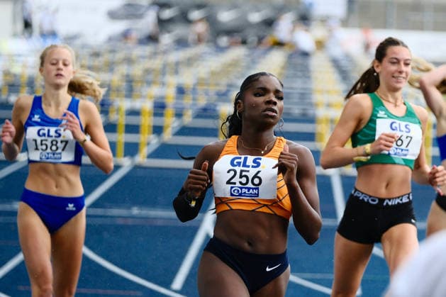 Deutsche Meisterschaften U23 U18; Bochum-Wattenscheid, 05.07.2026 Delisha Benelisa Domingos (TuS Lichterfelde, BE) gewinnt den Vorlauf über 100m Hürden ; Deutsche Meisterschaften U23 U18; Bochum-Wattenscheid, 05.07.2026 *** German U23 and U18 Championships, Bochum-Wattenscheid, July 5, 2026: Delisha Benelisa Domingos of TuS Lichterfelde, BE, wins the 100-meter hurdles heat. German U23 and U18 Championships, Bochum-Wattenscheid, July 5, 2026 Copyright: xBEAUTIFULxSPORTS Piepenstockx