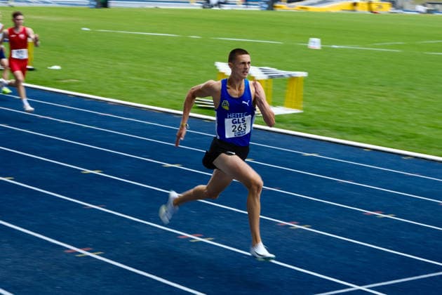 Deutsche Meisterschaften U23 U18; Bochum-Wattenscheid, 05.07.2026 Timur Ilik (LAC Quelle Fürth, BY) mit guten Abstand seinen Vorlauf über 200m gewonnen ; Deutsche Meisterschaften U23 U18; Bochum-Wattenscheid, 05.07.2026 *** German U23 and U18 Championships, Bochum-Wattenscheid, July 5, 2026: Timur Ilik of LAC Quelle Fürth, BY, won his 200-meter heat by a comfortable margin. German U23 and U18 Championships, Bochum-Wattenscheid, July 5, 2026 Copyright: xBEAUTIFULxSPORTS Piepenstockx