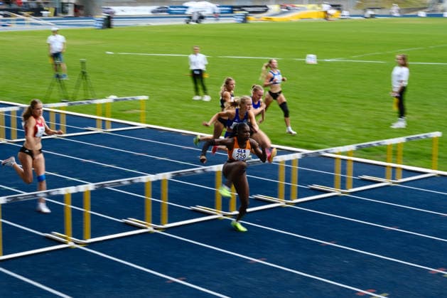 Deutsche Meisterschaften U23 U18; Bochum-Wattenscheid, 05.07.2026 Delisha Benelisa Domingos (TuS Lichterfelde, BE) gewinnt das Finale über 100m Hürden ; Deutsche Meisterschaften U23 U18; Bochum-Wattenscheid, 05.07.2026 *** German U23 and U18 Championships, Bochum-Wattenscheid, July 5, 2026: Delisha Benelisa Domingos of TuS Lichterfelde, BE, wins the 100-meter hurdles final at the German U23 and U18 Championships in Bochum-Wattenscheid, July 5, 2026 Copyright: xBEAUTIFULxSPORTS Piepenstockx