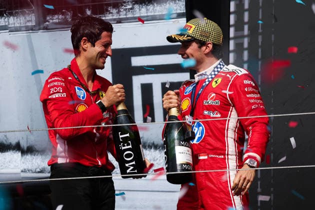 F1 - BRITISH GRAND PRIX 2026 LECLERC Charles (mco), Scuderia Ferrari SF-26, portrait podium during the Formula 1 British Grand Prix 2026, 9th round of the 2026 Formula One World Championship, WM, Weltmeisterschaft from July 3 to 5, 2026 on the Silverstone Circuit, in Silverstone, United Kingdom - SilverstoneUnited Kingdom  Copyright: xEricxAlonsox