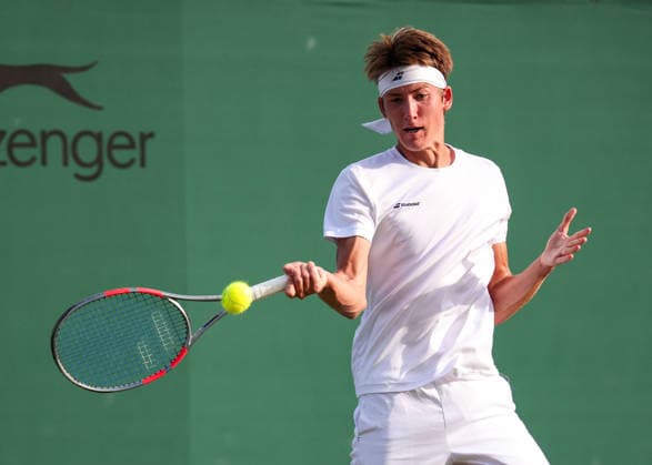 Thilo Behrmann (AUT), Jungen Einzel, Boys Singles Tennis - Wimbledon 2026 - Grand Slam ITF ATP, Tennis Herren WTA, Tennis Damen - AELTC - London - - Great Britain - 5 July 2026. *** Thilo Behrmann AUT, Boys Singles, Wimbledon 2026 Grand Slam ITF ATP WTA AELTC London, Great Britain, July 5, 2026 Copyright: xJuergenxHasenkopfx