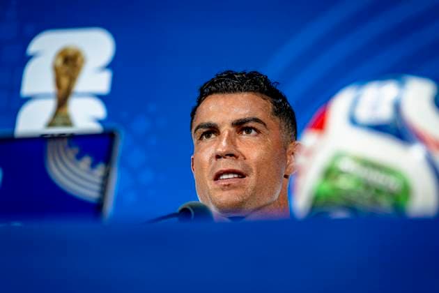 DALLAS - Cristiano Ronaldo of Portugal at the 2026 World Cup, Portugal MD-1 press conference, PK, Pressekonferenz at AT&T Stadium on July 5, 2026 in Dallas, United States. (Photo by Stefan Koops EYE4IMAGES DeFodi Images) - *** DALLAS: Cristiano Ronaldo of Portugal at the 2026 World Cup, Portugal s Match Day 1 press conference at AT&T Stadium on July 5, 2026, in Dallas, United States. Photo by Stefan Koops, EYE4IMAGES, DeFodi Images