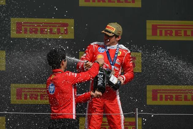 Charles Leclerc wins British Grand Prix NORTHAMPTONSHIRE, UNITED KINGDOM - JULY 5: Charles Leclerc of Ferrari celebrates the victory after racing on the British Grand Prix, ninth round of the 2026 Formula 1 World Championship, WM, Weltmeisterschaft at Silverstone Circuit in Silverstone, Northamptonshire, United Kingdom on July 5, 2026. Rasid Necati Aslim Anadolu Northamptonshire United Kingdom. Editorial use only. Please get in touch for any other usage.  Copyright: x2026xAnadoluxRasidxNecatixAslimx