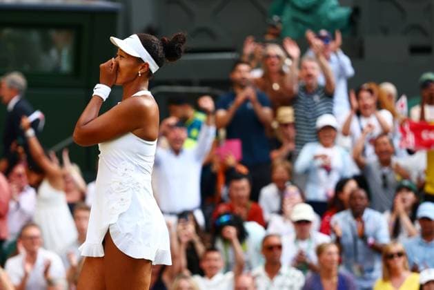Naomi Osaka celebrates victory in her fourth round match Wimbledon Tennis Championships, Day 7, The All England Lawn Tennis and Croquet Club, London, UK - 05 Jul 2026London The All England Lawn Tennis and United Kingdom  Copyright: xJamesxMarsh Shutterstockx 16976811ft