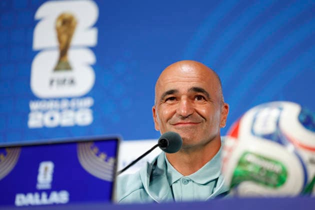 Portugal s head coach Roberto Martinez during the press conference, PK, Pressekonferenz in Dallas, USA, 5 July 2026. Portugal will face Spain in the Round of 16 match at the 2026 FIFA World Cup, WM, Weltmeisterschaft, Fussball on 6 July 2026. Portugal press conference !ACHTUNG: NUR REDAKTIONELLE NUTZUNG!  Copyright: xMariscalx GRAF1621 20260705-55020809548_1