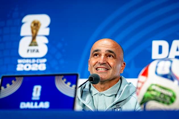 DALLAS - Head coach Roberto Martinez of the Portuguese national team, Nationalteam during the 2026 World Cup, Portugal MD-1 press conference, PK, Pressekonferenz at AT&T Stadium on July 5, 2026 in Dallas, United States. (Photo by Stefan Koops EYE4IMAGES DeFodi Images) - *** DALLAS: Head coach Roberto Martinez of the Portuguese national team during the 2026 World Cup, Portugal Match Day 1 press conference at AT&T Stadium on July 5, 2026, in Dallas, United States. Photo by Stefan Koops, EYE4IMAGES, DeFodi Images