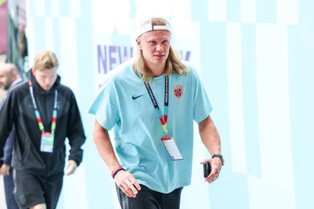 RECORD DATE NOT STATED FIFA World Cup, WM, Weltmeisterschaft, Fussball 2026 - Round of 16 - Brazil v Norway Erling Haaland player of Norway arrives for the match against Brazil to the Round of 16 at the FIFA World Cup, at New York New Jersey Stadium, in East Rutherford, United States, on Sunday, July 05, 2026.(Foto: William Volcov Brazil Photo Press IMAGO) Sports East Rutherford NJ United States Copyright: xWILLIAMxVOLCOVx