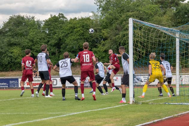 Marcel Seegert (SSV Ulm 1846 Fußball) köpft in den Strafraum von Berg TSV Berg vs SSV Ulm, Fussball, Freundschaftsspiel, 05.07.2026 TSV Berg vs SSV Ulm, Fussball, Freundschaftsspiel, 05.07.2026 Leutkirch *** Marcel Seegert of SSV Ulm 1846 heads the ball into the penalty area of Berg TSV Berg vs. SSV Ulm, soccer, friendly match, July 5, 2026 TSV Berg vs. SSV Ulm, soccer, friendly match, July 5, 2026, Leutkirch Copyright: xEibner-Pressefotox EP_EER