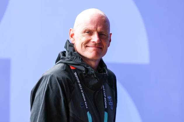 RECORD DATE NOT STATED FIFA World Cup, WM, Weltmeisterschaft, Fussball 2026 - Round of 16 - Brazil v Norway Stale Solbakken Coach of Norway arrives for the match against Brazil to the Round of 16 at the FIFA World Cup, at New York New Jersey Stadium, in East Rutherford, United States, on Sunday, July 05, 2026.(Foto: William Volcov Brazil Photo Press IMAGO) Sports East Rutherford NJ United States Copyright: xWILLIAMxVOLCOVx