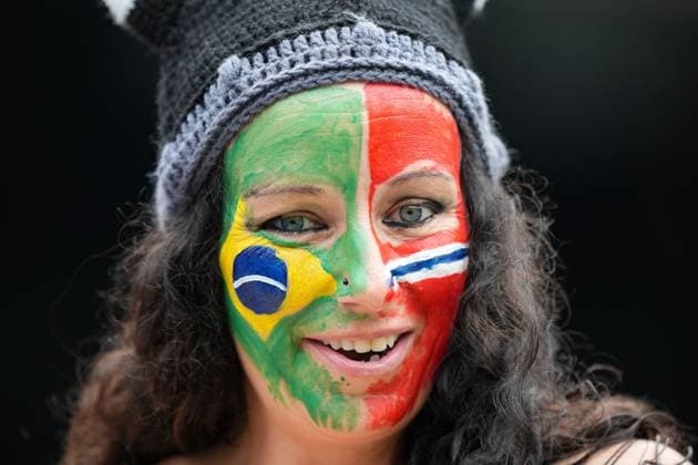 Football fan in the stands Brazil v Norway, 2026 FIFA World Cup, WM, Weltmeisterschaft, Fussball Round of 16, Football, New York New Jersey Stadium, East Rutherford, New Jersey, USA - 05 Jul 2026East Rutherford New York New Jersey Stadium New Jersey (NJ) United States of America  Copyright: xMichaelxZemanek Shutterstockx 16975597d