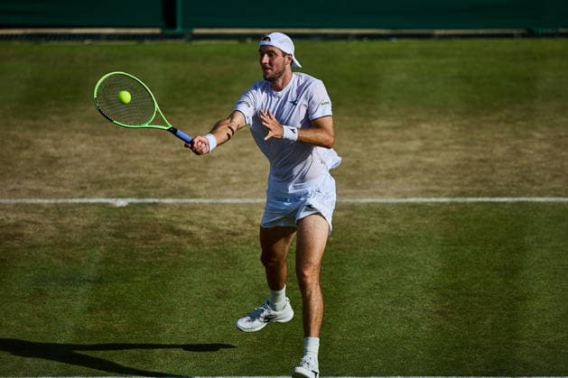 July 5, 2026, London, London, Great Britain: Jan-Lennard Struff of Germany returns with forehand volley during The Championships Wimbledon , 5.7.2026 in London (All England Lawn Tennis and Croquet Club), Great Britain Tennis 2026: Grand Slam: The Championships Wimbledon: 7th Day: 4th Round: STRUFF Vs HURKACZ  - ZUMAs343 20260705_zsp_s343_163 Copyright: xMathiasxSchulzx