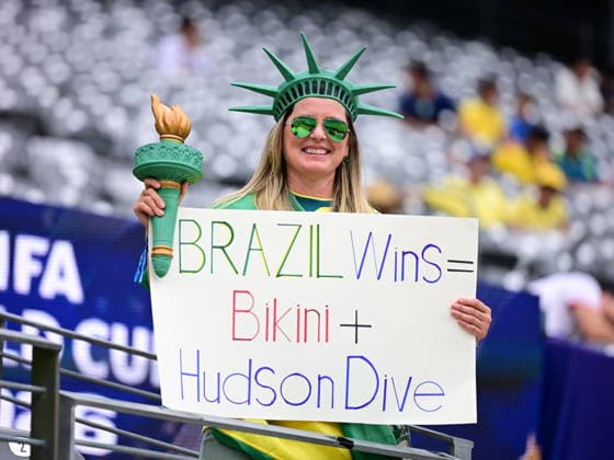 Brazil v Norway - FIFA World Cup, WM, Weltmeisterschaft, Fussball 2026 - Round of 16 NEW JERSEY, UNITED STATES - JULY 05: Fans gather prior FIFA World Cup 2026 Round of 16 match between Brazil and Norway at New Jersey Stadium (MetLife Stadium) in East Rutherford, New Jersey, USA, on July 05, 2026. Abdulhamid Hosbas Anadolu New Jersey United States. Editorial use only. Please get in touch for any other usage.  Copyright: x2026xAnadoluxAbdulhamidxHosbasx