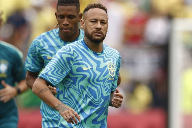 FIFA World Cup, WM, Weltmeisterschaft, Fussball 2026 - Round of 16 - Brazil vs Norway Neymar of Brazil warms up before the FIFA World Cup 2026 Round of 16 match Brazil against Norway, in New Jersey, USA, 05 July 2026. EAST RUTHERFORD United States  Copyright: xWILLxOLIVERx