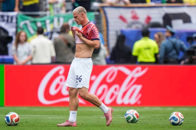World Cup 2026: Brazil - Norway East Rutherford, New Jersey , USA 20260705. Norway s Julian Ryerson before the round of 16 match between Brazil and Norway during the 2026 FIFA World Cup, WM, Weltmeisterschaft, Fussball at the New Jersey Stadium. Photo: Terje Pedersen NTB East Rutherford, New Jersey United States EDITORIAL USE ONLY. RESTRICTED USE FOR BETTING COMPANIES Ref:_SPObDDTGQiPAso.jpg *** 2026 World Cup Brazil Norway East Rutherford, New Jersey, USA 20260705 Norway s Julian Ryerson before the Round of 16 match between Brazil and Norway during the 2026 FIFA World Cup at New Jersey Stadium. Photo: Terje Pedersen, NTB. East Rutherford, New Jersey, United States. EDITORIAL USE ONLY. RESTRICTED USE FOR BETTING COMPANIES  Copyright: xTerjexPedersenx xNTBx