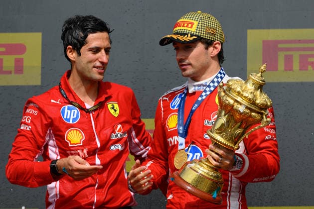 F1 Grand Prix of Great Britain Charles Leclerc of Monaco and Scuderia Ferrari HP with race engineer Bryan Boozi during the Formula 1 Pirelli British Grand Prix 2026 at Silverstone Circuit, Towcester, on July 5, 2026. Towcester Northants United Kingdom  Copyright: xMIxNewsx originalFilename:fletcher-formula1260705_npbDc.jpg