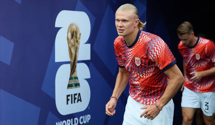 Brazil v Norway: Round of 16 - FIFA World Cup, WM, Weltmeisterschaft, Fussball 2026 Erling Haaland of Norway arrives at the stadium before the FIFA World Cup 2026 Round Of 16 match between Brazil and Norway at New York New Jersey Stadium on July 5, 2026 in East Rutherford, New Jersey. East Rutherford New York New Jersey Stadium NJ United States Copyright: xAllstarxPicturexLibraryxLtdx