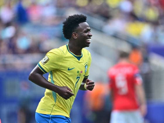 Brazil v Norway - FIFA World Cup, WM, Weltmeisterschaft, Fussball 2026 - Round of 16 NEW JERSEY, UNITED STATES - JULY 05: Vinicius Jr. of Brazil in action during FIFA World Cup 2026 Round of 16 match between Brazil and Norway at New Jersey Stadium (MetLife Stadium) in East Rutherford, New Jersey, USA, on July 05, 2026. Abdulhamid Hosbas Anadolu New Jersey United States. Editorial use only. Please get in touch for any other usage.  Copyright: x2026xAnadoluxAbdulhamidxHosbasx