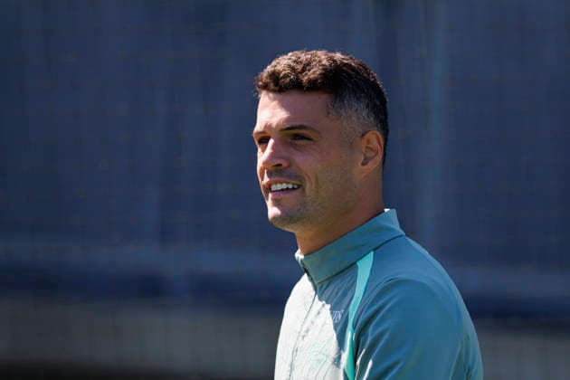 Granit Xhaka seen during Official training session of Switzerland national team, Nationalteam before Round of 16 game with Colombia (Gal Amador Ball Raw Images) Vancouver National Soccer Development Center Canada Copyright: xGaelxAmadorx gaelamador_switzerlandmd-2_05072026-6