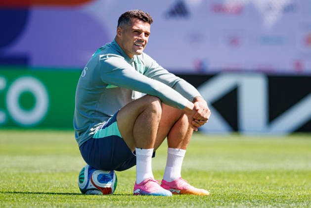 Granit Xhaka seen during Official training session of Switzerland national team, Nationalteam before Round of 16 game with Colombia (Gal Amador Ball Raw Images) Vancouver National Soccer Development Center Canada Copyright: xGaelxAmadorx gaelamador_switzerlandmd-2_05072026-7