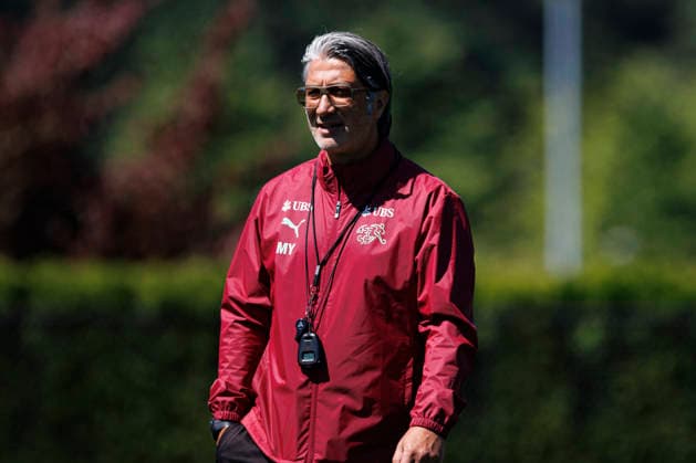Murat Yakin seen during Official training session of Switzerland national team, Nationalteam before Round of 16 game with Colombia (Gal Amador Ball Raw Images) Vancouver National Soccer Development Center Canada Copyright: xGaelxAmadorx gaelamador_switzerlandmd-2_05072026-22