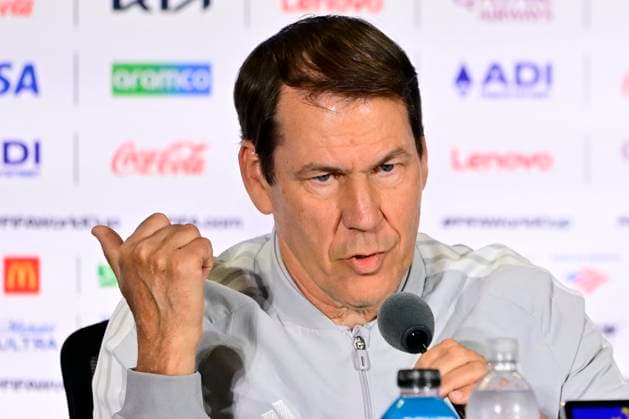 Belgian national football team - FIFA World Cup, WM, Weltmeisterschaft, Fussball 2026 - media activities 05 07 2026 SEATTLE, UNITED STATES OF AMERICA - JULY 05 : Garcia Rudi head coach of Belgium and Courtois Thibaut goalkeeper of Belgium pictured during a press conference, PK, Pressekonferenz at the Lumen Field Stadium prior to the USA vs Belgium Round of 16 match during the 2026 FIFA World Cup on July 5, 2026 in Seattle, United States of America, 05 07 2026 Seattle United States of America  Copyright: xJanxDexMeuleneirx