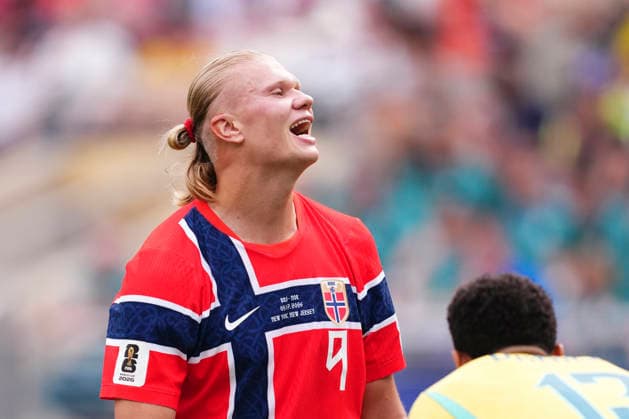 July 5, 2026, East Rutherford, New Jersey, United States: Erling Haaland of Norway reacts during the FIFA World Cup, WM, Weltmeisterschaft, Fussball 2026 Round Of 16 match between Brazil and Norway at New York New Jersey Stadium on July 05, 2026 in East Rutherford, New Jersey. East Rutherford United States - ZUMAa181 20260705_zaa_a181_048 Copyright: xJosexBretonx