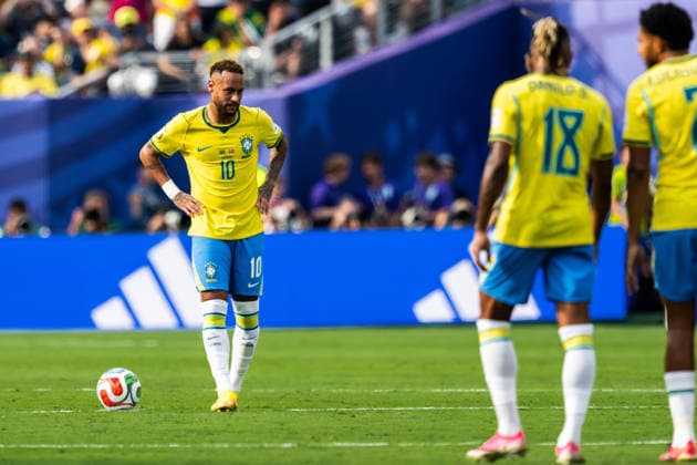 260705 Neymar Jr of Brazil looks dejected after 0-1 during the FIFA World Cup, WM, Weltmeisterschaft, Fussball 2026 round of 16 football match between Brazil and Norway on July 5, 2026 in New Jersey. Photo: Vegard Grott BILDBYRAN kod VG VG0982 bbeng fotboll football soccer fotball vm fotbolls-vm fotball-vm fotbolls-vm 2026 fifa world cup 2026 new york 8-delsfinale round of 16 brasilien brazil brasil norge norway dejected depp *** July 5, 2026: Neymar Jr. of Brazil looks dejected after the 0–1 loss during the FIFA World Cup 2026 Round of 16 soccer match between Brazil and Norway on July 5, 2026 in New Jersey. Photo by Vegard Grott, BILDBYRAN. Code: VG VG0982 bbeng soccer football fotball World Cup soccer World Cup fotball World Cup soccer World Cup 2026 FIFA World Cup 2026 New York Round of 16 Brazil Brazil Norway Norway dejected depp  Copyright: VEGARDxGRoTT BB260705VG059
