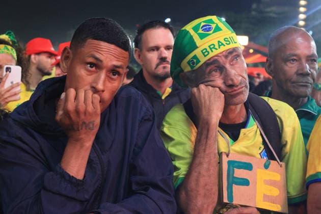 Brazil vs Norway, Copacabana Arena, Rio de RIO DE JANEIRO, RJ - 05.07.2026: BRAZIL VS NORWAY, COPACABANA ARENA, RIO DE - Fans watch Brazil& 39;s elimination by Norway in the round of 16 at the arena set up on Copacabana Beach in Rio de Janeiro, RJ. (Photo: Luiz Gomes Fotoarena) x2980076x  LuizxGomes