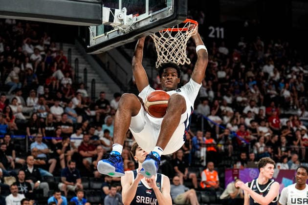 United States v Serbia: Final - FIBA U17, U 17 Basketball World Cup 2026 Erick Dampier Jr of the United States dunks the ball during the FIBA U17 Basketball World Cup final match between the United States and Serbia at BDC Main Venue in Istanbul, Turkey, on July 5, 2026. Istanbul Istanbul Turkey  Copyright: xYagizxGurtugx originalFilename:gurtug-usavserb260705_np5oO.jpg