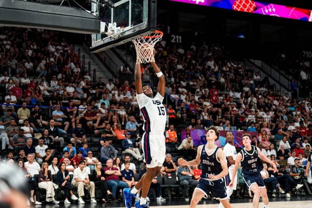 United States v Serbia: Final - FIBA U17, U 17 Basketball World Cup 2026 Erick Dampier Jr of the United States dunks the ball during the FIBA U17 Basketball World Cup final match between the United States and Serbia at BDC Main Venue in Istanbul, Turkey, on July 5, 2026. Istanbul Istanbul Turkey  Copyright: xYagizxGurtugx originalFilename:gurtug-usavserb260705_npEtI.jpg