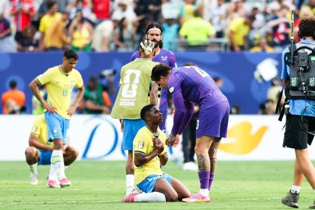 RECORD DATE NOT STATED FIFA World Cup, WM, Weltmeisterschaft, Fussball 2026 - Round of 16 - Brazil v Norway Endrick player of Brazil after the Round of 16 match between Brazil and Norway at the FIFA World Cup, at New York New Jersey Stadium, in East Rutherford, United States, on Sunday, July 05, 2026.(Foto: Vanessa Carvalho Brazil Photo Press IMAGO) Sports Copyright: xVanessaxCarvalhox