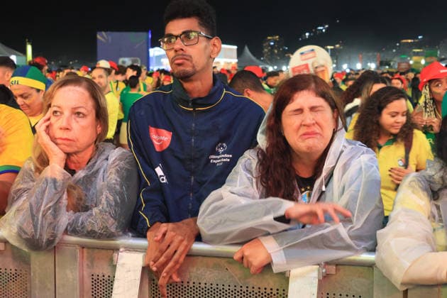 Brazil vs Norway, Copacabana Arena, Rio de RIO DE JANEIRO, RJ - 05.07.2026: BRAZIL VS NORWAY, COPACABANA ARENA, RIO DE - Fans watch Brazil& 39;s elimination by Norway in the round of 16 at the arena set up on Copacabana Beach in Rio de Janeiro, RJ. (Photo: Luiz Gomes Fotoarena) x2980081x  LuizxGomes